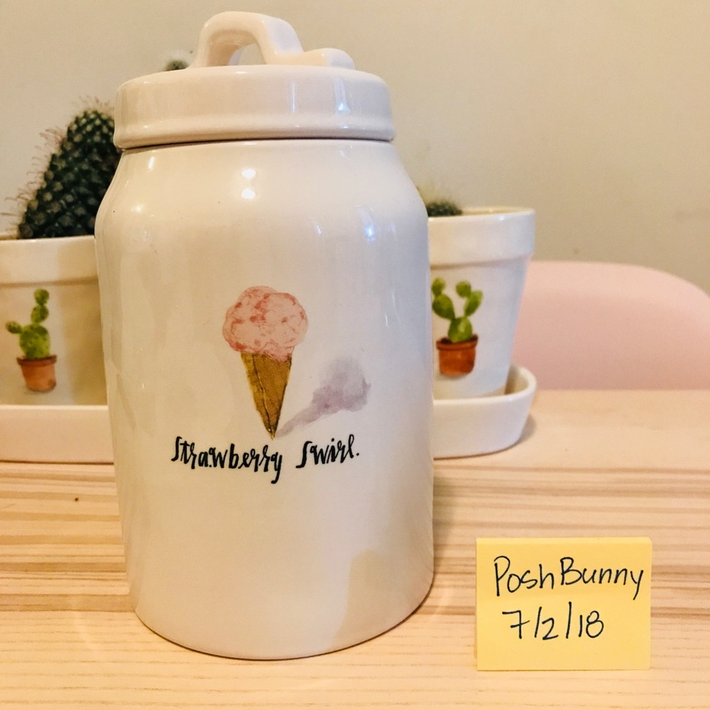Rae Dunn Strawberry Swirl Canister